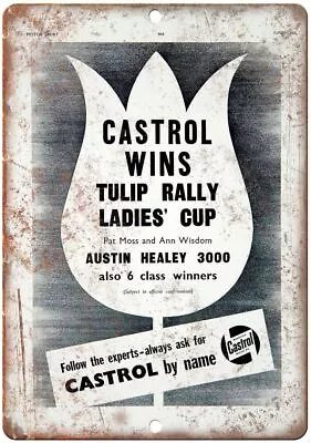 Castrol Tulip Rally Ladies Motor Oil Ad Reproduction Metal Sign A872 • $21.95