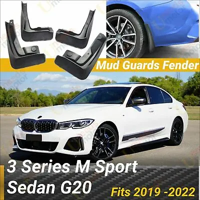 $39.99 • Buy Fit For 2019-2022 BMW 3 Series G20 Mud Flaps Splash Guard Fender Mudguard Black