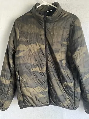 Victoria Secret PINK Camo Packable Puffer Jacket Women's Sz L New Military Green • $35.99