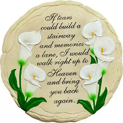 - Garden Décor - If Tears Could Build A Stairway Memorial Tulips Stepping Sto... • $26.48