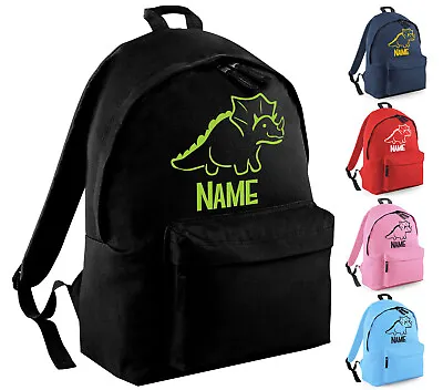 Personalised Backpack Boys Girls School Dinosaur Rucksack Any Name PE Kit Gift • £14.75