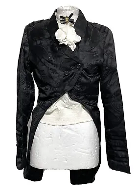 Raven Black/Black 3pcs Women Tail’s Jacket With Blouse Fit 36”/12/M • £45