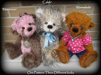 £5.99 • Buy Mohair, Faux Fur Or Memory Teddy Bear Pattern - 3 Variations From 1 Pattern