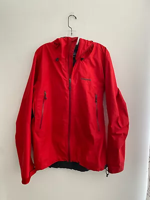 Patagonia Mens Red Hooded Gore-Tex Paclite Shell Rain Jacket Hiking Coat Large • $100