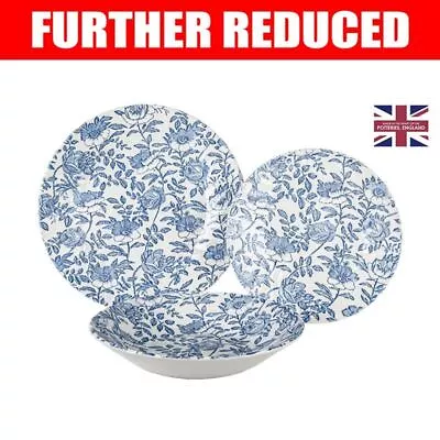 Queens By Churchill - Peony Chelsea Light Blue 12pc Dinner Set (Made In England) • $69