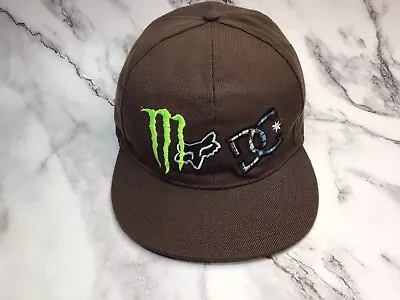 Monster Drink Fox & DC Racing Baseball Cap Trucker Hat Size 7 1/4”Brown • $15.88