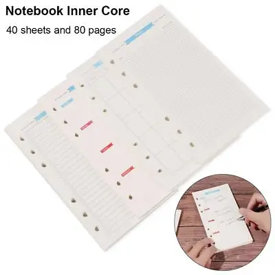 Notebook Agenda Pocketbook A6 Refillable Notebook Inner Core Loose-leaf Refill • $11.30