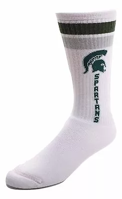 Michigan State Spartans Logo White Unisex Crew Cut Socks - Medium • $9.95