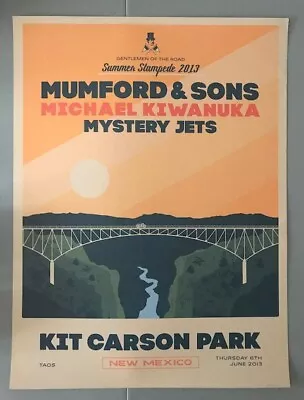 Mumford & Sons Kit Carson Park Taos New Mexico June 6th 2013 Mega Rare Poster • $279.99