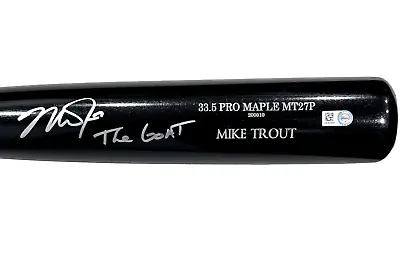 Mike Trout Angels Signed Goat Inscribed Old Hickory Game Model Bat MLB Holo • $1999.99