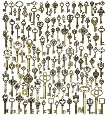 $17.99 • Buy Lot Of 125 Vintage Style Antique Skeleton Furniture Cabinet Old Lock Keys Jewel