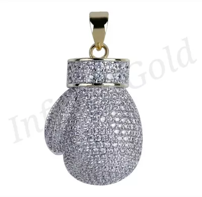 Boxing Glove Pendant On 30  Figaro Chain Chunky Huge Pendant 9ct Gold Filled • £68.88