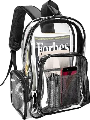 Heavy Duty Backpack See Through Backpacks Transparent Large Bookbag Clear-au • $39.28