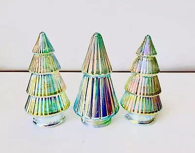 Target Bullseye Playground Christmas 2023 Set Of 3 Iridescent Glass 4.5  Trees • $11.49