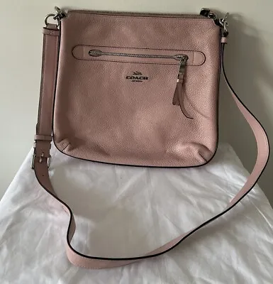 Coach Pink Crossbody Leather Handbag - Preloved • $80