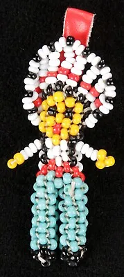 Vintage Native American Zuni Kachina Doll Chief Man Seed Bead Pendant Ornament • $14.99