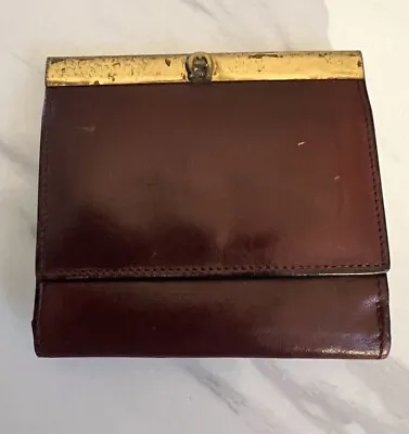 Etienne Aigner Wallet Vtg Burgundy Maroon Leather Snap Pouch Bill Section 1980s • $24.95