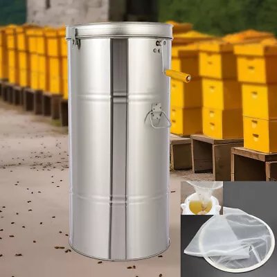 Stainless Steel 2 Frame Honey Extractor Manual Spinner Beekeeping Equipment 75cm • $153.85