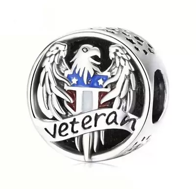 Veteran Charm S925 Silver Stamped Charm For Bracelet Veteran Jewelry • $21.95