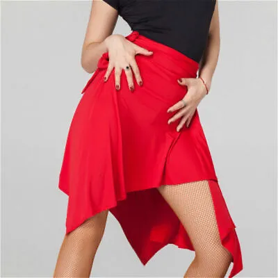 Women Ballroom Latin Salsa Tango Dance Skirt Dress Skate Wrap Scarf Dancewear 6 • £21.59