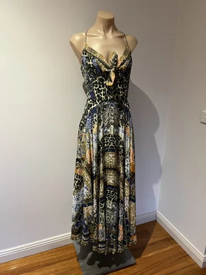 $329 • Buy Divine Camilla Tie Front Silk Maxi Dress/Size Large Cocktail/Party Boho As New