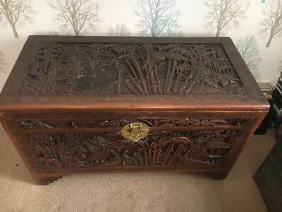 Chinese Carved Camphorwood Blanket Chest • £120