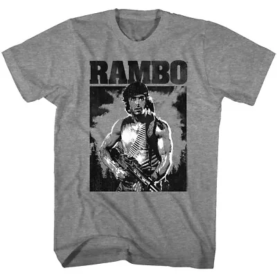 Rambo Movie Poster Men's T-Shirt Sylvester Stallone Soldier First Blood Vintage • $22.94