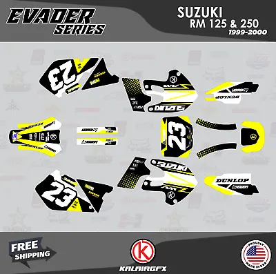 Graphics Kit For SUZUKI RM125 RM250 1999 2000 99 00 EVADER-Yellow • $87.99