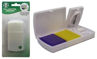 $5.22 • Buy Medicine Pill Holder Tablet Cutter Splitter Divider Convenient Travel Box