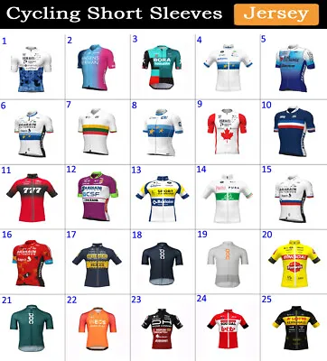 Mens Cycling Team Short Sleeve Jersey Bike Jersey CYCLING Shirt Bicycle Jersey • $20.63