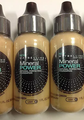 3 X Maybelline Mineral Power Natural Perfecting Foundation Light Ivory LIGHT#0. • $49.29