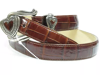 Rare Beauty!NOS Women's Brighton Heart Shaped Leather BELT S/30  X 1  Wide $90  • $35.99