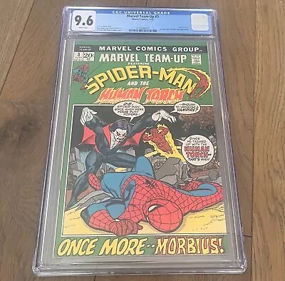 Marvel Team-Up 3  - Human Torch   1972  -  CGC 9.6  -   White Pages  3rd Morbius • $699
