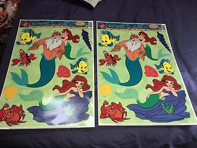 VTG Window Static Clings Disney The Little Mermaid Removable Decorations New (2) • $12