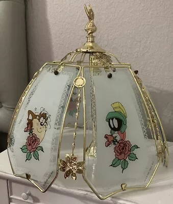 1996 Looney Tunes Warner Bros Brass Touch Lamp Shade Tweety Bugs Pepe Sylvester • $99.99