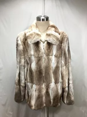 Big/tall Elegant Real &  Rare Natural Beige Chinchilla Men Bomber Free Shipping • $6300