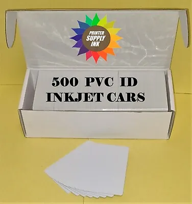 500 Inkjet PVC ID Cards - For Epson & Canon Inkjet Printers Gafetes Carnets • $69.99