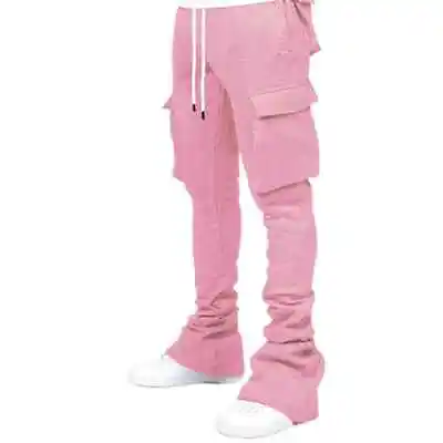 Pants New Design Flare Sweat Pants Street Wear Men Pile Up Stacked Pants New • $63.48