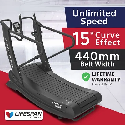 $4439 • Buy Lifespan Fitness Corsair FreeRun105 Curved Treadmill 8 Levels Resistance Runner