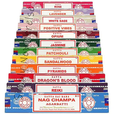 £1.99 • Buy Incense Genuine Satya Nag Champa Insence Sticks Joss Mix & Match 15g Scent Packs