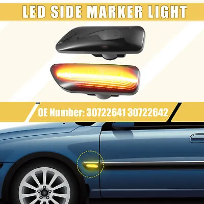 Front LED Side Marker Light 30722641 For Volvo S60 Amber Light Black 1 Pair • $18.52