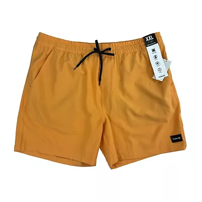 Hurley Mens Phantom Zuma II Volley Drawstring 18  Hybrid Shorts Orange 2XL • $34.97