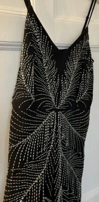 £14.99 • Buy Bnwt Jumpsuit Beaded Black & Silver Uk 12 Party Cruise Rrp £110