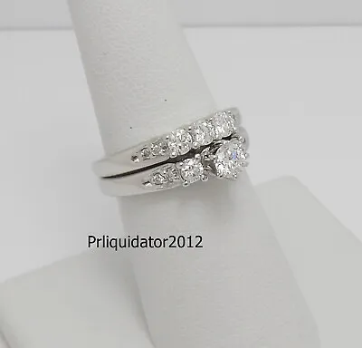 1CT Diamond Solitaire Engagement Wedding Bridal Set Ring 14K White Gold Band • $899.99