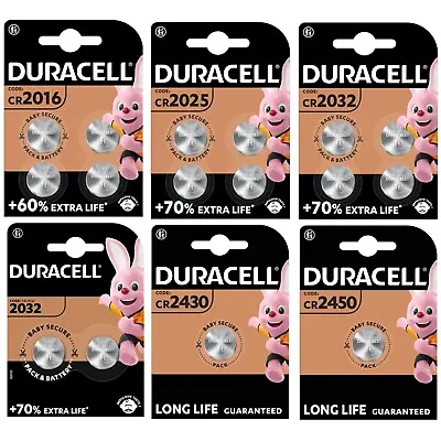 Duracell Lithium Coin Batteries CR2032 CR2025 CR2016 CR2450 CR2430 CR1620 CR1632 • £5.95