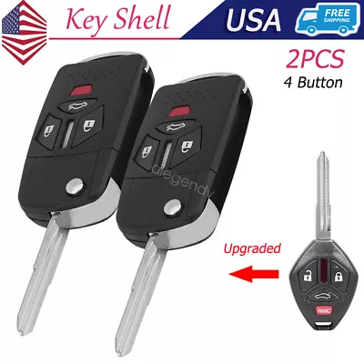 2 4B Flip Key Fob Case Shell For Mitsubishi Lancer 2007 2008 2009 2010 2011 2012 • $12.79