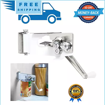 Heavy Duty Kitchen Manual Wall Mount Can Opener Magnetic Lifter Swing AwayWhite • $29.56