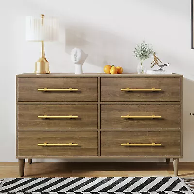 $96.09 • Buy Wood Dresser For Bedroom With 6 Drawers, Mid Century Modern Chests Of Drawer US
