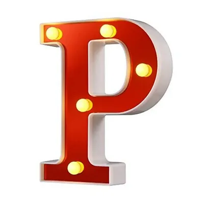 Large Battery Powered Illuminated Red Letter / Initial  P • £1.95