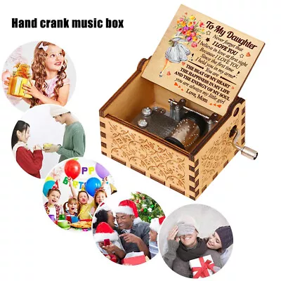 £5.04 • Buy Wooden Hand Crank Music Box Perfect Gift You Are My Sunshine To My Daughter Gift